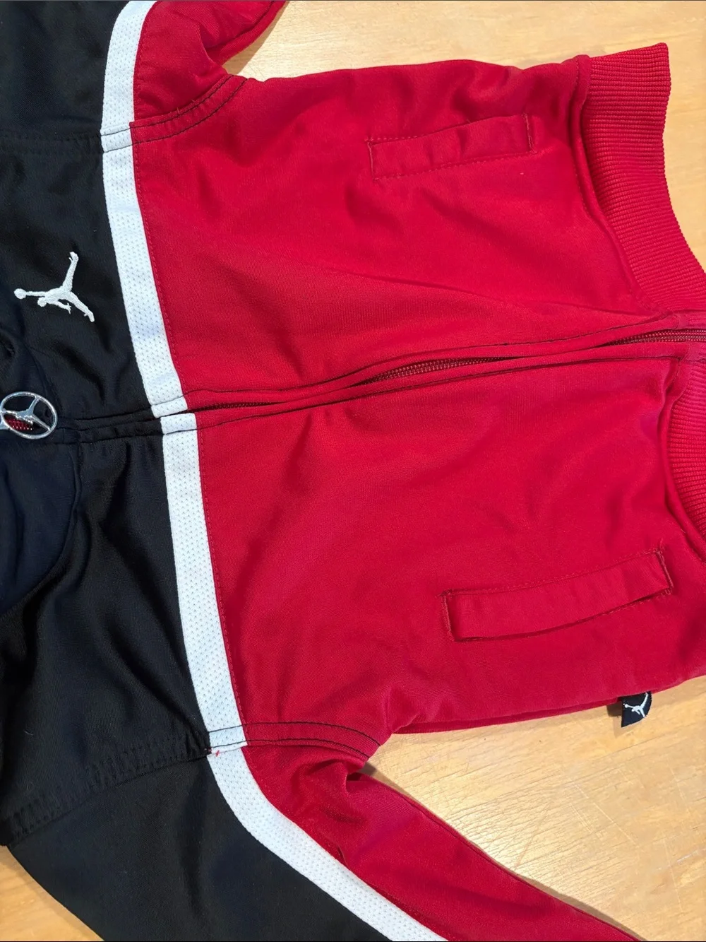 Jordan ~ Children Boys Red Black & White Zip-Front Jacket